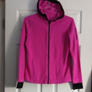 tek gear Hot Pink Hooded Zip Utility Jacket with Black Trim